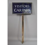 A Painted Vintage Sign, Visitors Car Park, 43cmx25cm