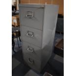 A Vintage Leabank Four Drawer Metal Filing Cabinet with Key, 46cm wide 62cm Deep and 137cm high