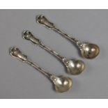 A Collection of Three Silver Salt Spoons by Whiting Manufacturing Co., New York, Imperial Queens