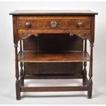 A Mid 20th Century Oak Single Drawer Side Table with Stretcher Shelf, 68cm Wide