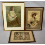A Collection of Three Framed Victorian Style Prints, The Largest 101x76cm