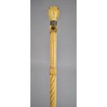 A Late 18th/Early 19th Century Carved and Inlaid Whale Bone Sailor's Walking Cane having Centre