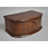 An Early 19th Century Mahogany Bow Fronted Tea Caddy with Hinged Lid over Two Lidded Compartments.
