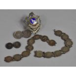 A Collection of Silver and English Coinage Jewellery to include Chain (AF) Victorian Cufflink and