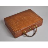 An Early 20th Century Crocodile Skin Jewellery Travel Case with Fitted Green Velvet Interior Bearing