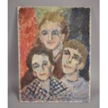 A Mid/Late 20th Century Naive Oil on Canvas, Family Portrait, 30cm wide