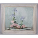A Framed Oil on Canvas, Still Life Flowers Signed Thomas Gittill 1970, 60x50cm