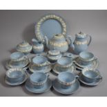 A Collection of Wedgwood Etruria Embossed Queensware to comprise Plates, Hot Water Pot, Teapot,