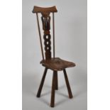 A Modern Spinning Chair with Carved Seat, Pierced Splat and Spindle Supports