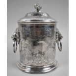 A Early/Mid 20th Century Silver Plated Cylindrical Biscuit Barrel/Lidded Pot by J H Potter