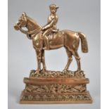 A 19th Century Boer War Gun Metal Door Stop in the Form of Baden Powell Mounted on Horse, 25cm high