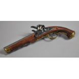 A Replica Double Barrel Flintlock Pistol