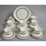 A Royal Doulton Rondelay Pattern Tea Set to comprise Six Cups, Six Saucers, Five Side Plates, Cake