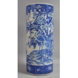 A Chinese Blue and White Porcelain Stickstand, Glued Repair, 63cm High