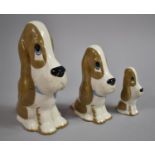 A Set of Three Graduated Szeiler Sad Eyed Dogs