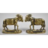 A Pair of Late 19th Century Fireside or Mantle Shelf Novelty Match Holders in the Form of Donkeys,
