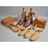 A Collection of Various Shoe Stretchers, Vintage Leather Boots etc