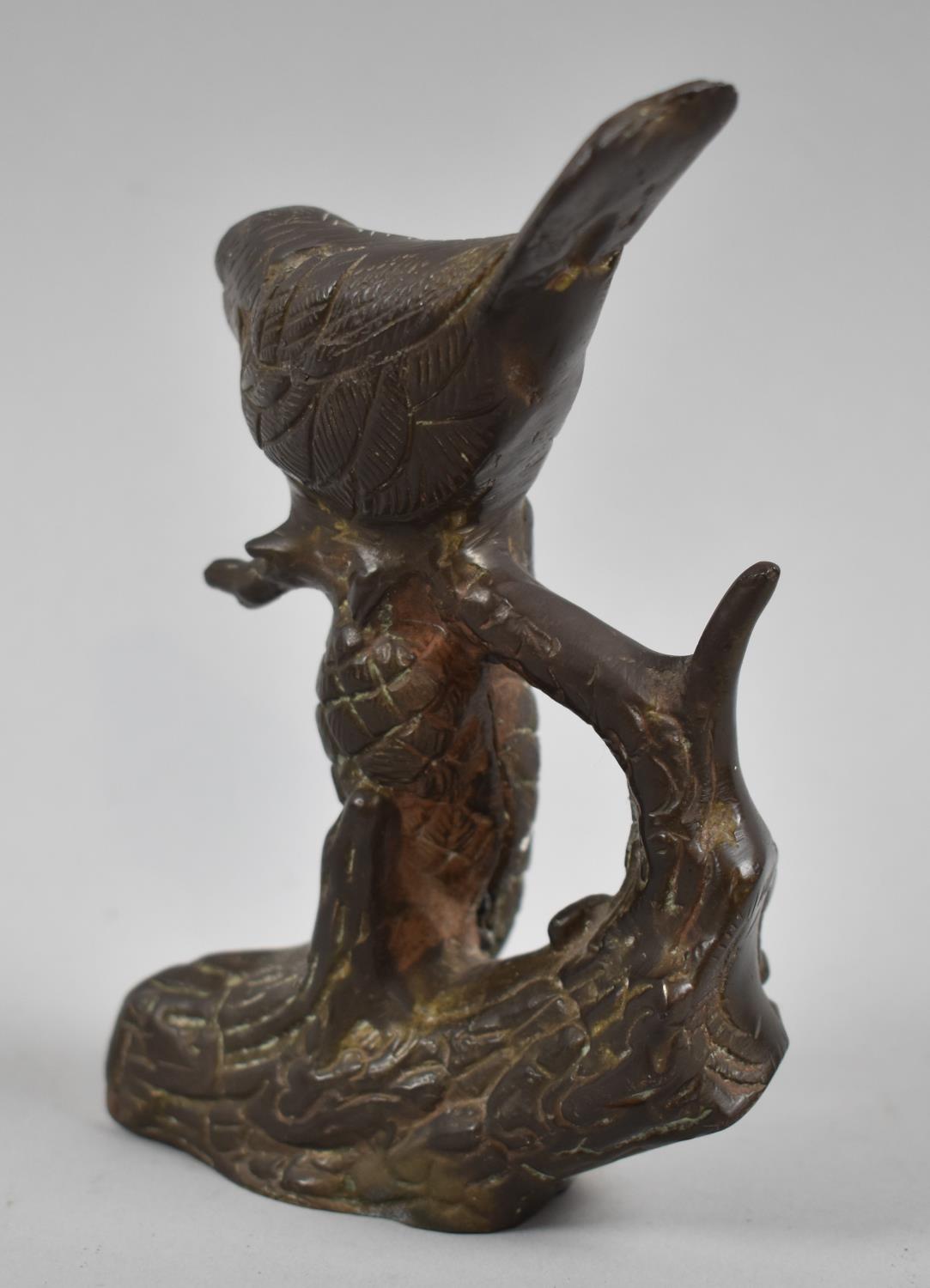 A Heavy Cast Brass Study of a Bird Perched on Pine Cone, 15cm high - Image 2 of 2