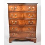 A Serpentine Fronted Mahogany Bedroom Chest of Five Drawers, 74cm Wide