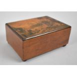 A Mid 20th Century Swiss Musical Box with Printed Paper Decoration to Box Playing "Good Morning, O