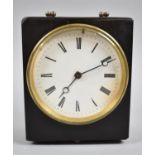 A French Carriage/Table Clock with Brass Carrying Handle, Movement Requires Attention, 18cm high