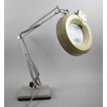 A Vintage Jeweller's or Watchmakers Magnifying Light on Square Weighted Base with Anglepoise