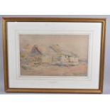 A Framed Watercolour by A E Penley (1807-1870) Depicting Ruined Thatched Cottage, Indistinctly