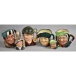 A Collection of Four Large and One Small Royal Doulton Character Jugs