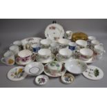 A Collection of Various Worcester to comprise Cups, Mugs, Bowls, Gilt Lidded Tureen, Arcadia Pattern