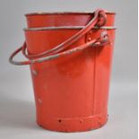 A Collection of Two Red Painted Galvanized Iron Fire Buckets