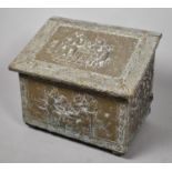 A Vintage Beaten Brass Coal or Slipper Box with Hinged Lid, 50cm wide