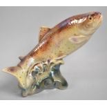 A Dutch Glazed Ceramic Study of a Trout by Jena, 32cm Long