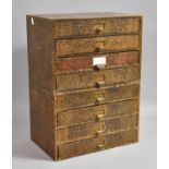 A Pair of Edwardian Four Drawer Stationery Chests with Printed Faux Crocodile Skin Decoration,
