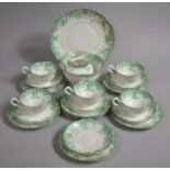 An Edwardian Floral Transfer Printed Tea Set in the Manner of Wileman by Tuscan China to comprise