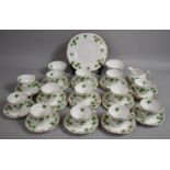 A Colclough Ivy Pattern Tea Set to comprise Thirteen Cups, Six Saucers, Cake Plate, Two Sugar Bowls,