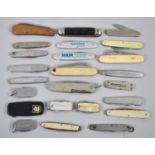 A Collection of Mid 20th Century Advertising and Other Penknives, Multitool Knives, Smokers