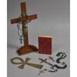 A Collection of Religious Items to Include Crucifix, Worry Beads etc