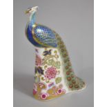 Royal Crown Derby Paperweight, Designers Choice Limited Edition "Derby Peacock" Paperweight with