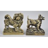 Two Mid 20th Century Brass Items, Aberdeen Terrier Door Knocker and Pekingese Fireside Ornaments