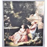 A Large Mounted but Unframed Classical Print on Canvas, 86x102cm