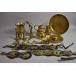 A Collection of Various Brassware to comprise Figural Ornaments, Horse Brasses Etc