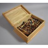A Wooden Box Containing Modern Lace Bobbins