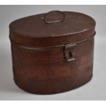 A Vintage Oval Metal Hat Box, Somewhat Rusted, 38cm wide