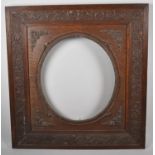 An Edwardian Carved and Moulded Oak Picture Frame, Exterior, 65x70cm and Inner Oval 35x40cm