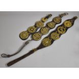 A Collection of Three Victorian Leather Horse Straps with Brasses