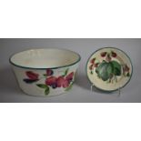 A Wemyss Hand Painted Dish Decorated with Raspberries Together with a Wemyss Bulb or Dog Bowl,