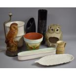 A Collection of Ceramics to Include Planters, Vases, Owl Table Lamp etc