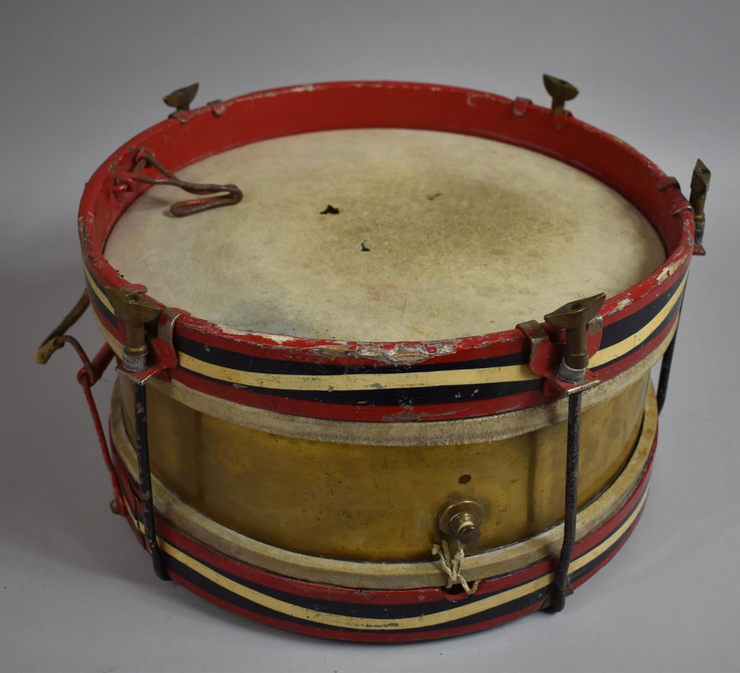 A Vintage Brass and Wooden Snare Drum, 38cm Diameter, Condition Issues - Image 2 of 2