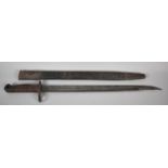 A WWI Period Bayonet with Leather Scabbard, Remington 1913