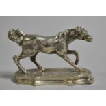 A Silver Plated Study of a Stallion, Plinth Base 8.5cm Long